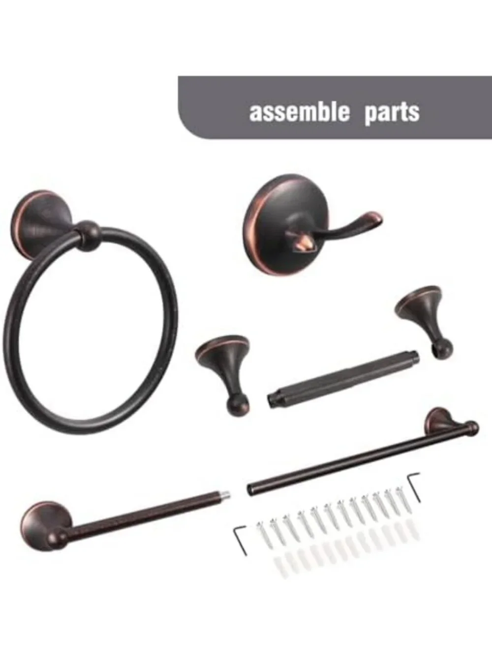 Elegant 4-Piece Bathroom Hardware Set in Oil-Rubbed Bronze - Classic Home Decor